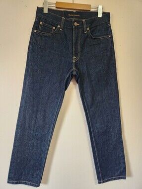 Nudie Jeans Gritty Jackson Dry Classic Navy Straight Rigid Denim Mens 29x27